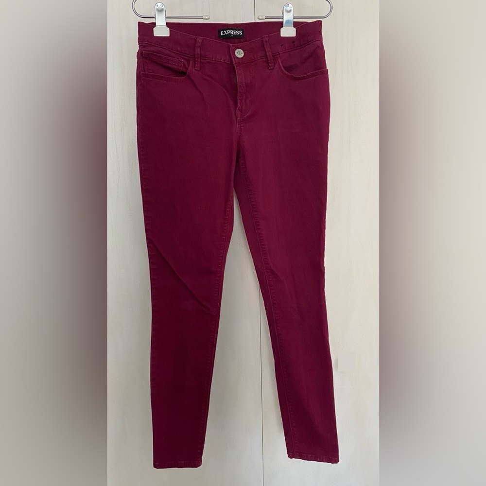 Express Mid-Rise Ankle Legging in Burgundy/Maroon - Size 4R